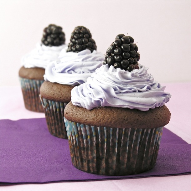 Black Raspberry Cream Cupcakes