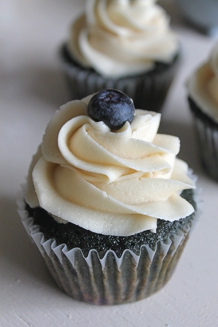 Blueberry Cupcakes With Brown Sugar Buttercream