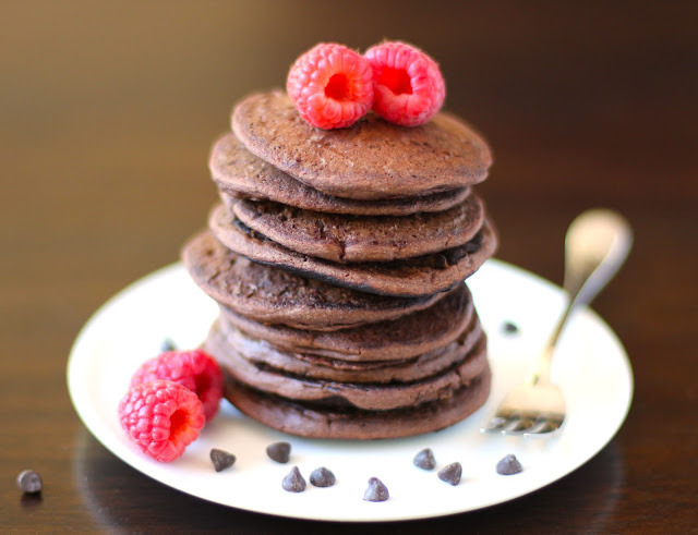 Chocolate Buckwheat Protein Pancakes
