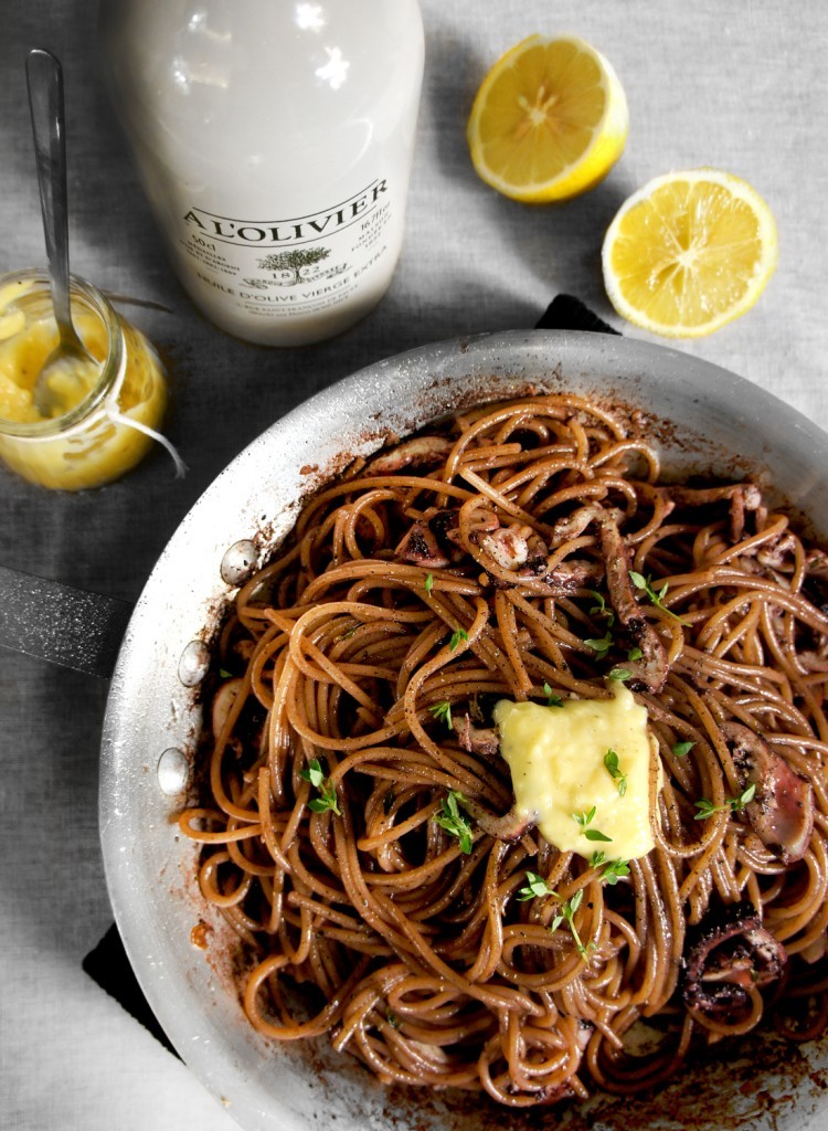 Red Wine Braised Octopus Spaghetti