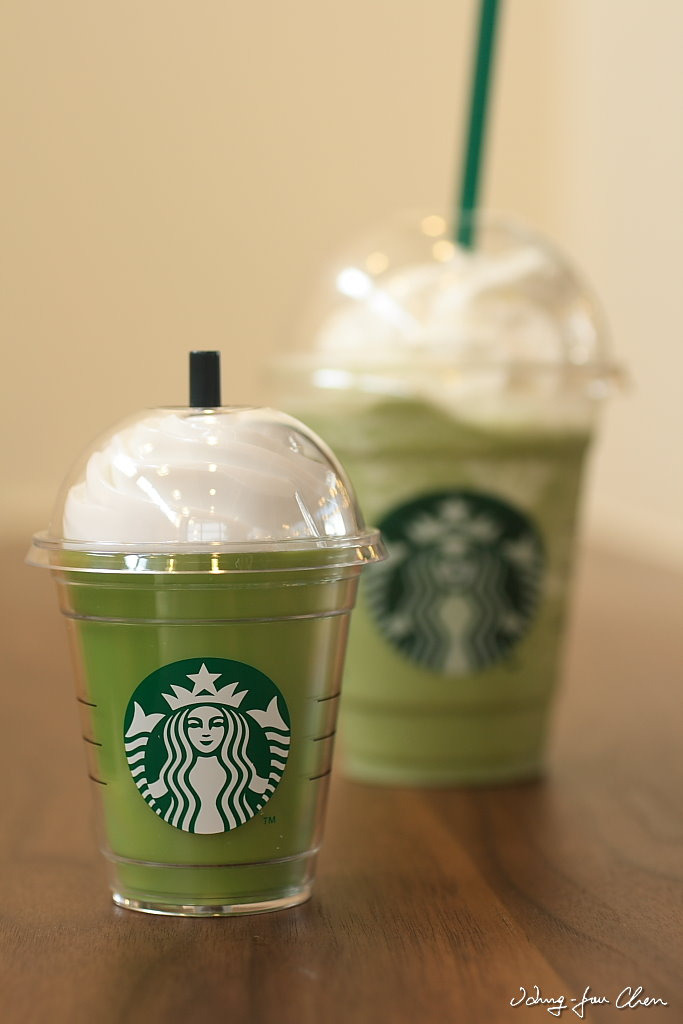 Green tea and Cream Frappuccino