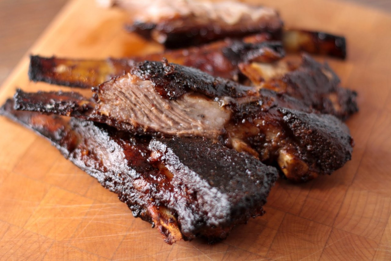 sweet and spicy roasted lamb ribs