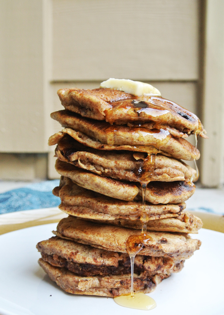 Recipe: Whole Wheat Pear and Chocolate Pancakes