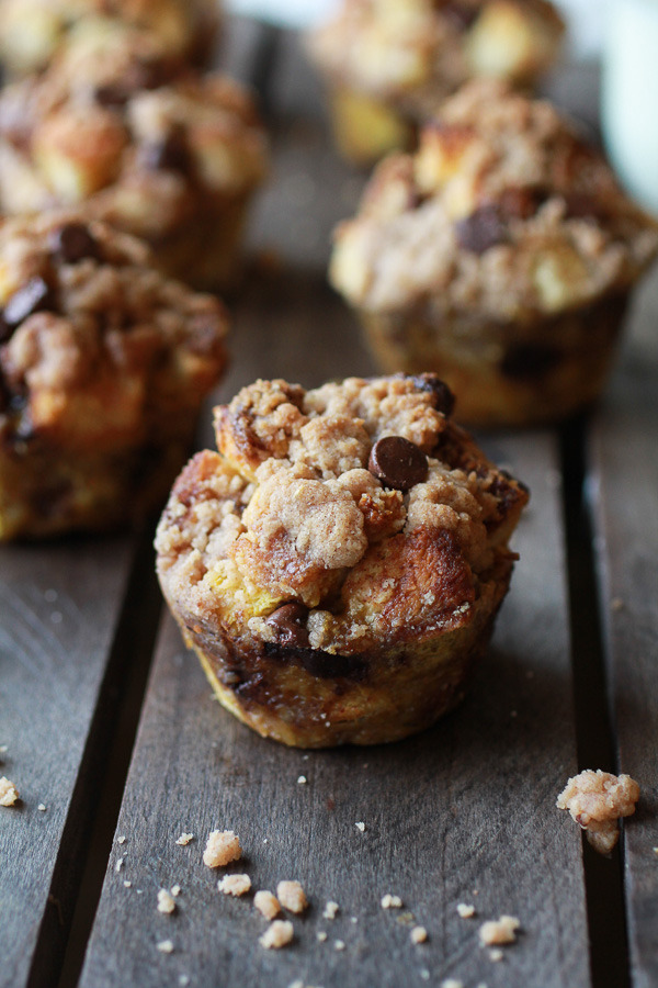 Recipe: Cinnamon Brioche Chocolate Chip French Toast Muffins with Coconut Streusel