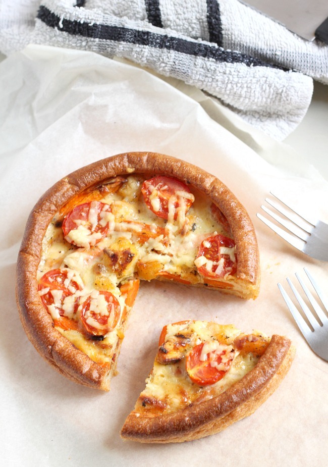 Roasted Vegetable Quiche with Yorkshire Pudding Crust