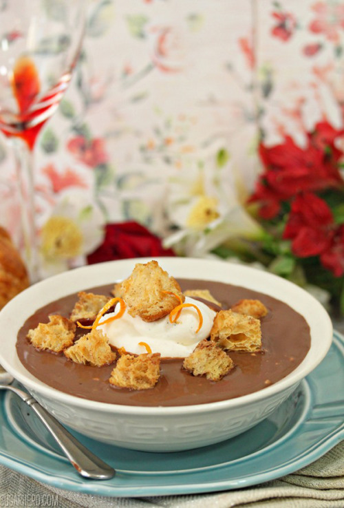 Chocolate Soup With Croissant CroutonsSource