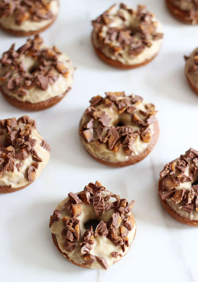Baked Peanut Butter Chocolate Donuts