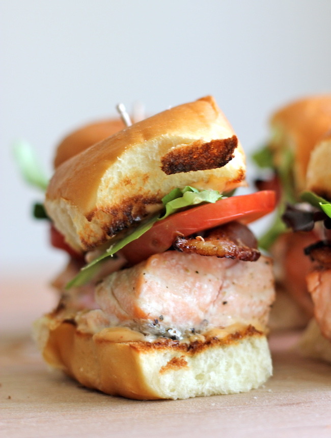 Salmon BLT Sliders with Chipotle Mayo