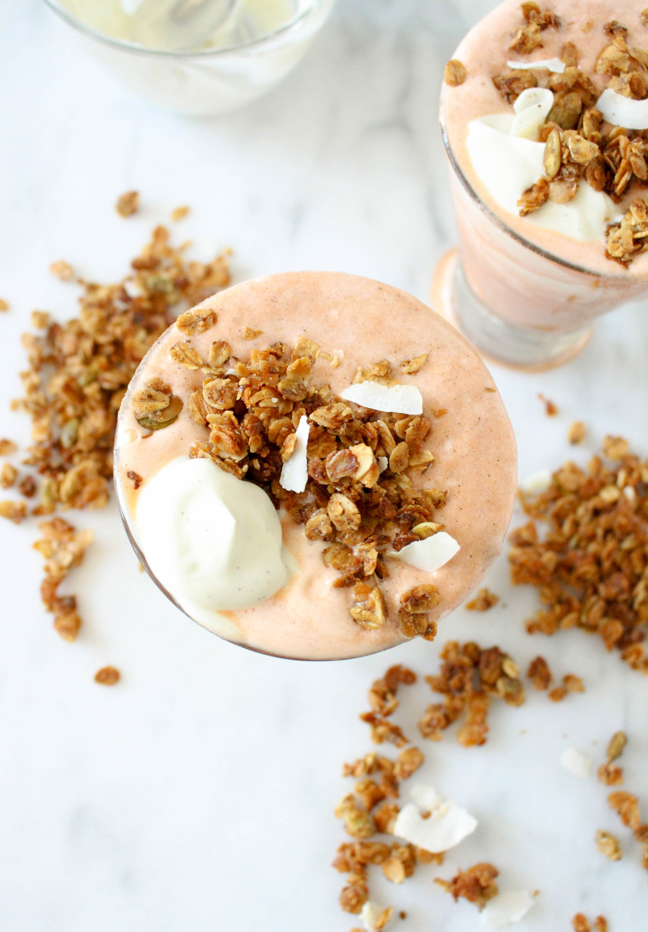 Coconut Granola and Carrot Cake Smoothie Parfaits